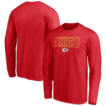 Men's Red Kansas City Chiefs Squad Throwbacks Long Sleeve T-Shirt