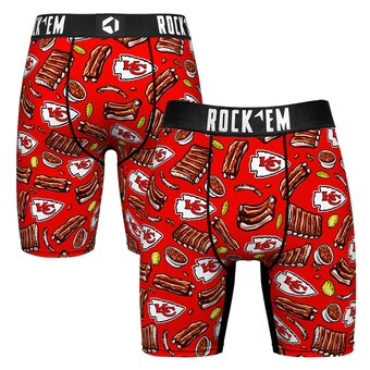 Men's Rock Em Socks  Red Kansas City Chiefs BBQ Ribs Boxer Briefs
