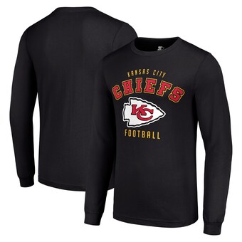 Men's Starter Black Kansas City Chiefs Long Sleeve T-Shirt