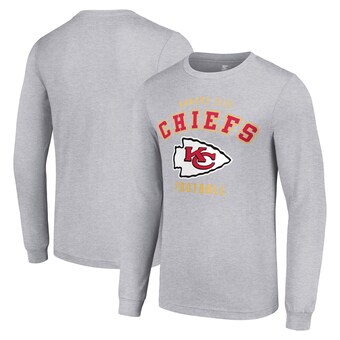 Men's Starter Heather Gray Kansas City Chiefs Long Sleeve T-Shirt