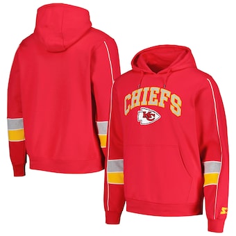 Men's Starter Red Kansas City Chiefs Captain Pullover Hoodie