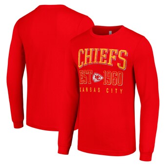 Men's Starter Red Kansas City Chiefs Throwback Logo Long Sleeve T-Shirt