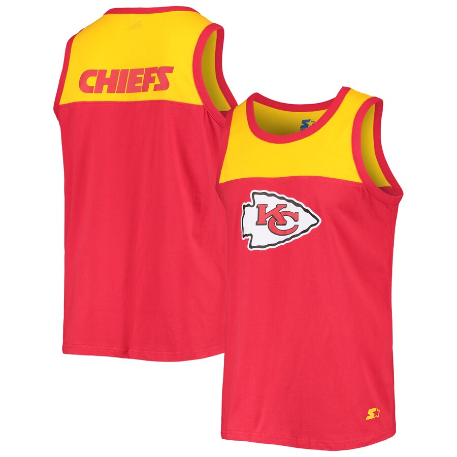 Men's Starter Red/Gold Kansas City Chiefs Team Touchdown Fashion Tank Top