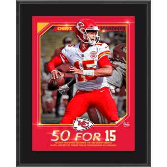 Patrick Mahomes Kansas City Chiefs 10.5" x 13" 50 Touchdowns In a Season Sublimated Plaque