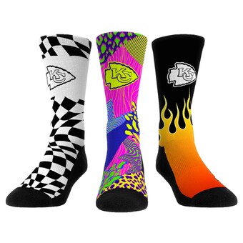 Unisex Kansas City Chiefs Rock Em Socks Team Vibes Three-Pack Crew Socks Set