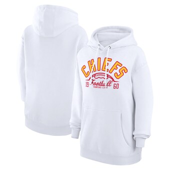 Unisex Starter  White Kansas City Chiefs Half Ball Team Fleece Pullover Hoodie