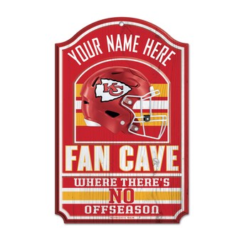 WinCraft Kansas City Chiefs Personalized 11'' x 17'' Fan Cave Wood Sign