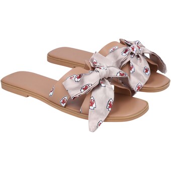 Women's Kansas City Chiefs Cuce Tan Bow Sandals