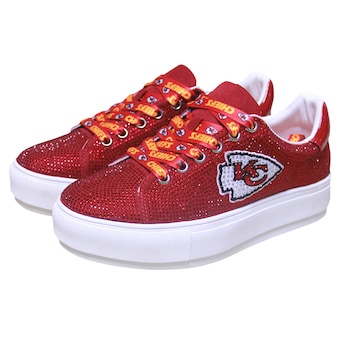 Women's Cuce Red Kansas City Chiefs Team Colored Crystal Sneakers