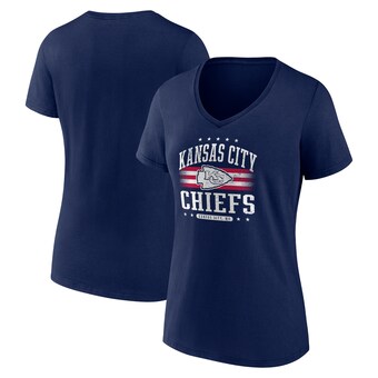 Women's Kansas City Chiefs Fanatics Navy Americana V-Neck T-Shirt