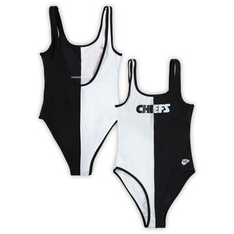 Women's Kansas City Chiefs G-III 4Her by Carl Banks Black/White Last Stand One-Piece Swimsuit