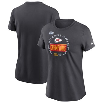 Kansas City Chiefs Nike Women's Super Bowl LVII Champions Locker Room Trophy Collection T-Shirt - Anthracite