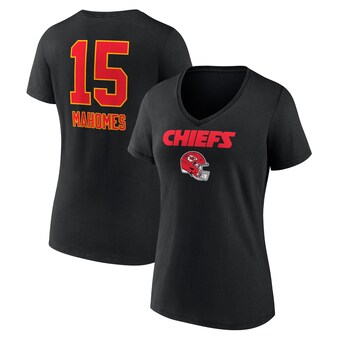 Patrick Mahomes Kansas City Chiefs Women's Team Wordmark Player Name & Number V-Neck T-Shirt - Black