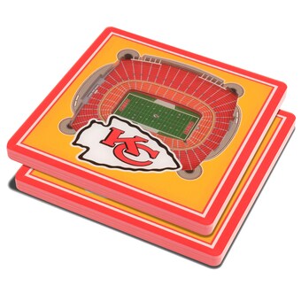Yellow Kansas City Chiefs 3D StadiumViews Coasters