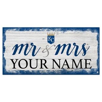 Kansas City Royals 6" x 12" Personalized Mr. & Mrs. Script Sign