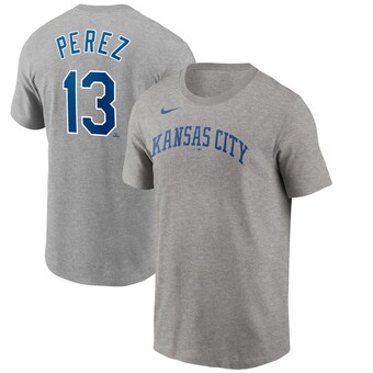 Nike Salvador Perez Kansas City Royals Men's Gray Name & Number T-Shirt