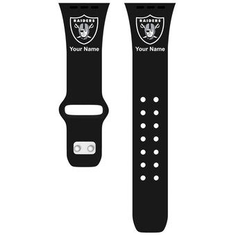 Las Vegas Raiders 42/44/45mm Personalized Silicone Apple Watch Band