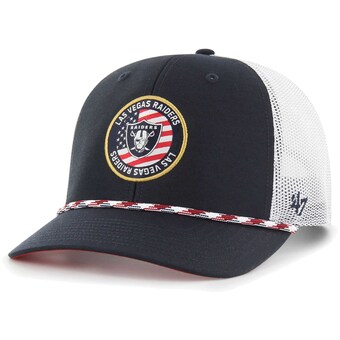 Men's Las Vegas Raiders  '47 Navy/White Union Patch Trucker Adjustable Hat