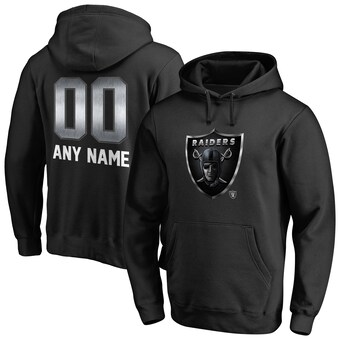 Men's Las Vegas Raiders Black Personalized Midnight Mascot Pullover Hoodie