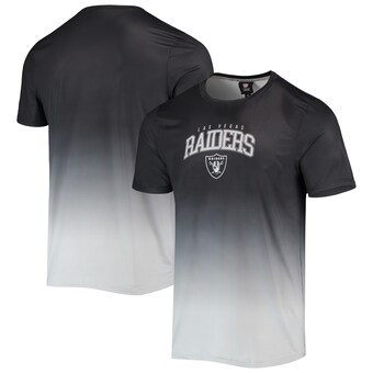 Men's Las Vegas Raiders FOCO Black/Silver Gradient Rash Guard Swim Shirt