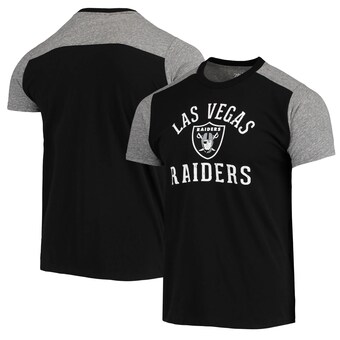 Men's Las Vegas Raiders Majestic Threads Black/Gray Field Goal Slub T-Shirt