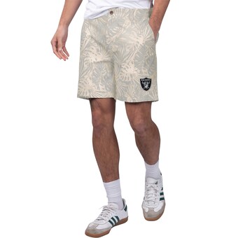 Men's Las Vegas Raiders Margaritaville Gray Sandwashed Monstera Print Amphib Shorts