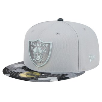 Men's Las Vegas Raiders New Era Gray Active Camo 59FIFTY Fitted Hat