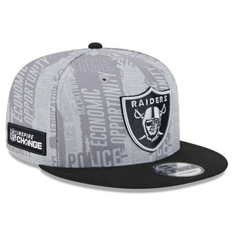  Las Vegas Raiders New Era 2023 Inspire Change 9FIFTY Snapback Hat – Gray/Black