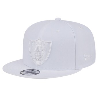 Men's Las Vegas Raiders New Era Main White on White 9FIFTY Snapback Hat