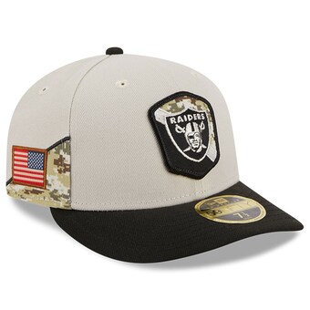 Men's Las Vegas Raiders  New Era Stone/Black 2023 Salute To Service Low Profile 59FIFTY Fitted Hat