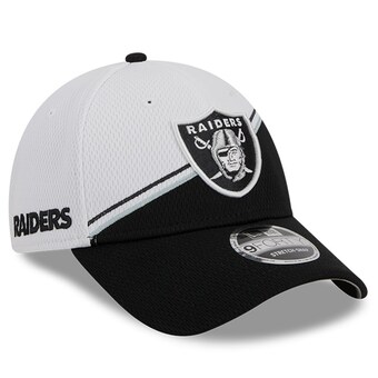Men's Las Vegas Raiders  New Era White/Black 2023 Sideline 9FORTY Adjustable Hat