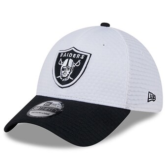 Men's Las Vegas Raiders New Era White/Black 2024 NFL Training Camp 39THIRTY Flex Hat