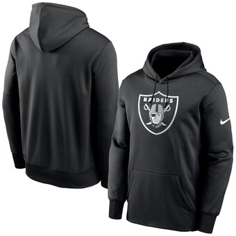 Men's Las Vegas Raiders Nike Black Big & Tall Fan Gear Prime Logo Fleece Performance Pullover Hoodie