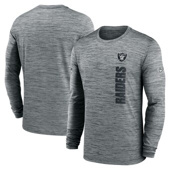 Men's Las Vegas Raiders Nike Gray 2024 Sideline Velocity Performance Long Sleeve T-Shirt