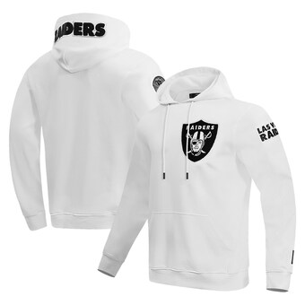 Men's Las Vegas Raiders  Pro Standard White Classic Chenille Double Knit Pullover Hoodie