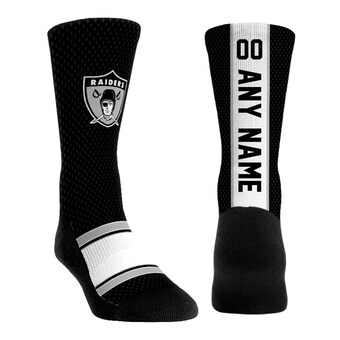 Unisex Las Vegas Raiders  Rock Em Socks Black Throwback Jersey Custom Crew Socks