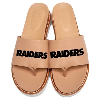 Women's Las Vegas Raiders Cuce Nude Slip-On Sandals