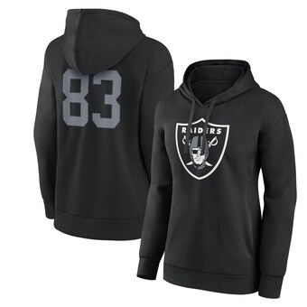 Women's Las Vegas Raiders Darren Waller Fanatics Black Player Icon Name & Number Pullover Hoodie