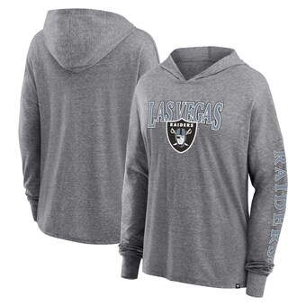 Women's Las Vegas Raiders Fanatics Heather Gray Classic Outline Pullover Hoodie