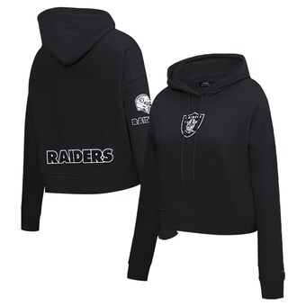 Women's Las Vegas Raiders Pro Standard Black Cropped Fleece Pullover Hoodie