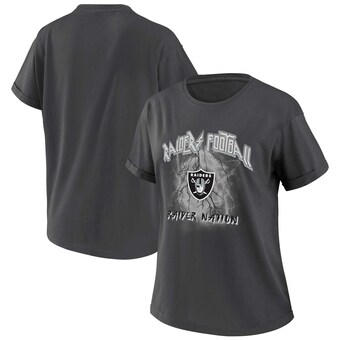 Women's Las Vegas Raiders WEAR by Erin Andrews Charcoal Boyfriend T-Shirt