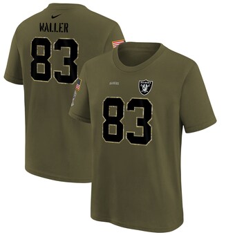 Youth Las Vegas Raiders Darren Waller Nike Olive 2022 Salute To Service Name & Number T-Shirt