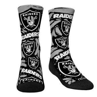 Youth Las Vegas Raiders Rock Em Socks Allover Logo & Paint Crew Socks