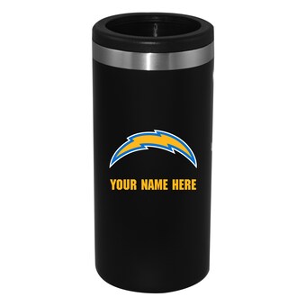 Los Angeles Chargers Black 12oz. Personalized Slim Can Holder