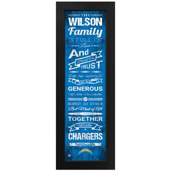 Los Angeles Chargers Imperial 8" x 24" Custom Print Family Cheer