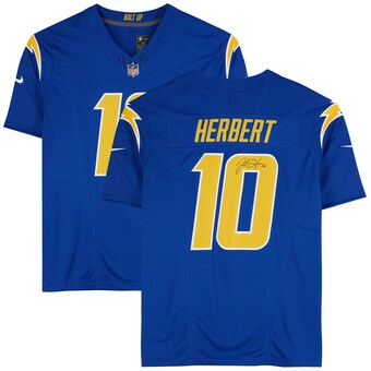 Justin Herbert Los Angeles Chargers Autographed Fanatics Authentic Nike Royal Vapor F.U.S.E Limited Jersey