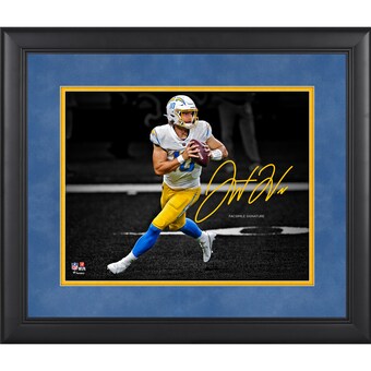 Los Angeles Chargers Justin Herbert Fanatics Authentic Framed 11" x 14" Spotlight Photograph - Facsimile Signature