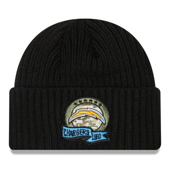 Men's Los Angeles Chargers New Era Black 2022 Salute To Service Knit Hat 