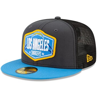 Men's Los Angeles Chargers New Era Graphite/Powder Blue 2021 NFL Draft On-Stage 59FIFTY Fitted Hat