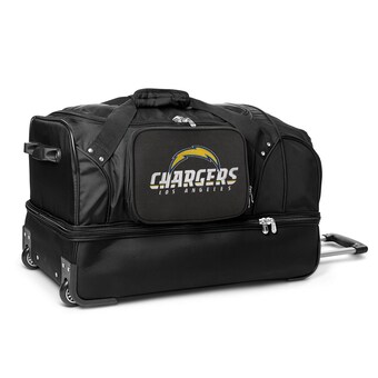 Los Angeles Chargers MOJO Black 27" 2-Wheel Drop Bottom Rolling Duffel Bag